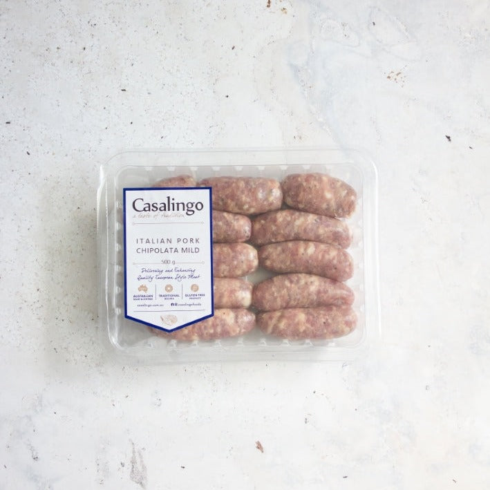 Italian Pork Chipolata Mild 500g